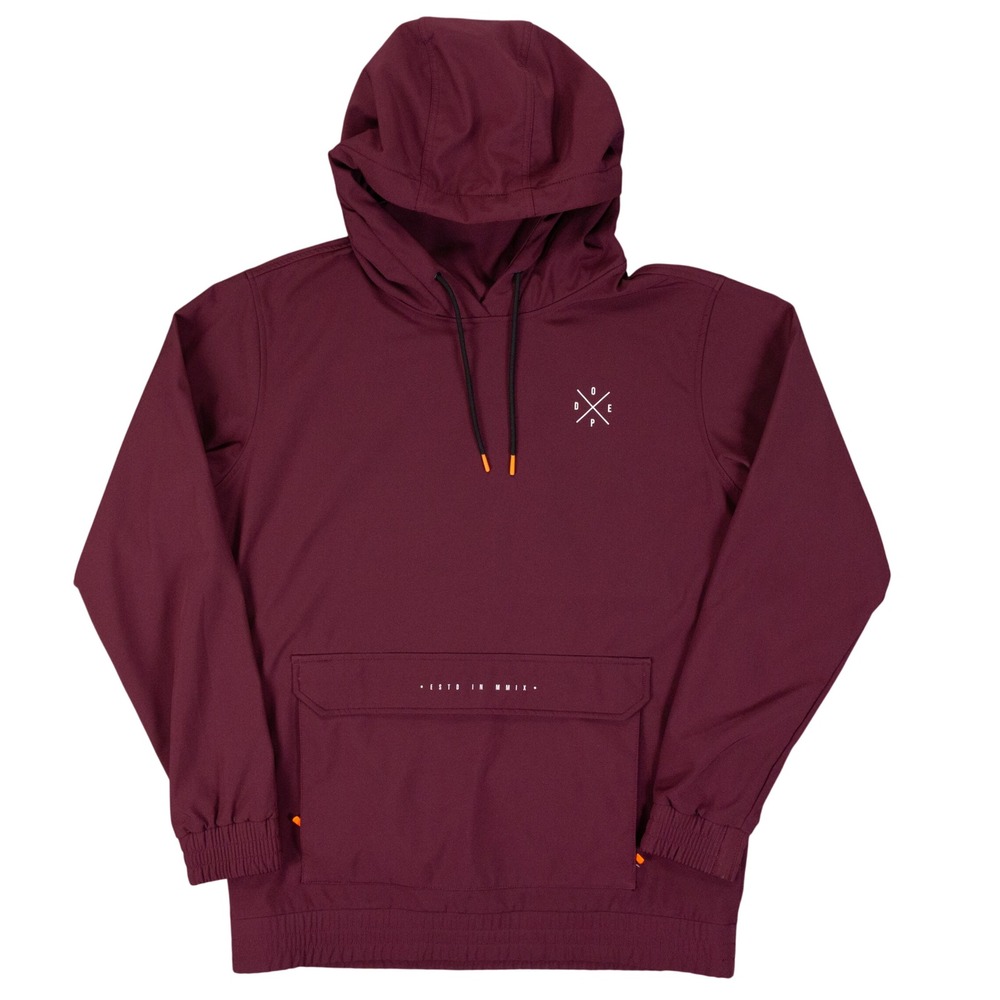Dope Snow Nomad SS21 Softshell Hoodie Mens L Burgundy Ski Snowboard Poly Spandex